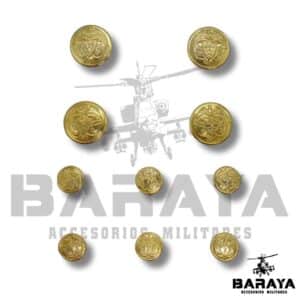 Botones Militares Dorados para uniforme Numero 3