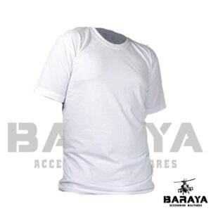 Camiseta Blanca Algodón Cuello Redondo