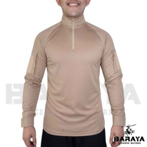 Camibuso Beige manga DRIL