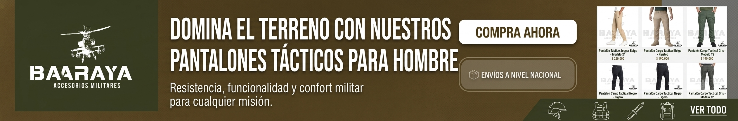 pantalones tácticos hombre​